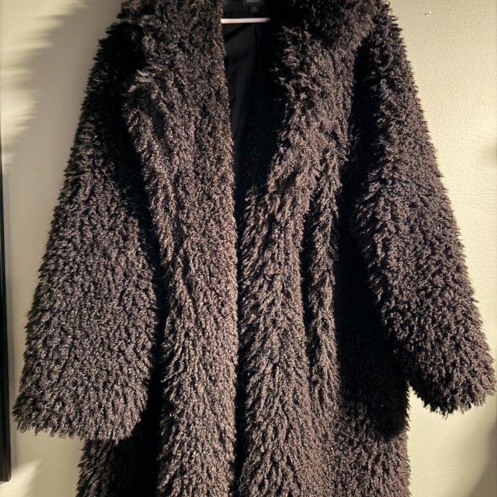 Wild Fable Black Fuzzy Coat Womens 2XL Whimsigoth Rave Like New